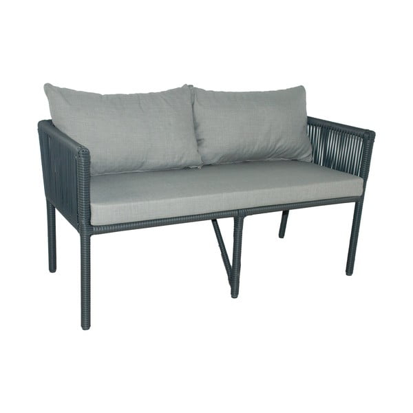 Set de dining pentru grădină gri din ratan artificial pentru șase persoane Vera 2 – Floriane Garden-image-1