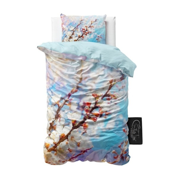 Lenjerie de pat din micropercal Sleeptime Blossom, 140 x 220 cm
