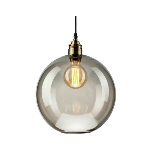 Lustră neagră/gri cu abajur din sticlă ø 30 cm Silvia – LAMKUR-image-1