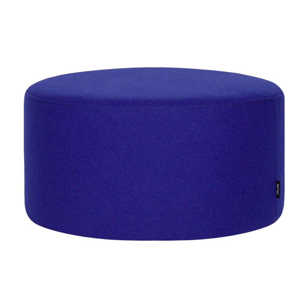 Puf albastru cu tapițerie din lână Folk – noo.ma