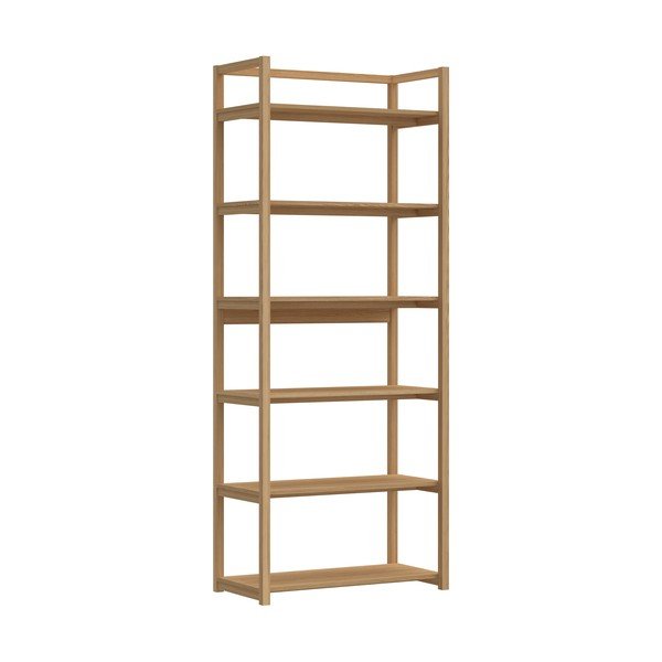 Bibliotecă în culoare naturală cu aspect de lemn de stejar 80x199x40 cm Ludza – Actona-image-3