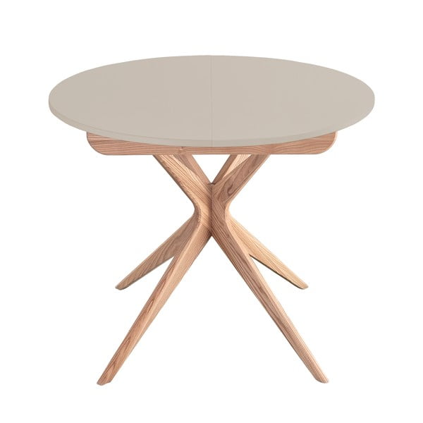 Masă de dining rotundă extensibilă cu blat suplimentar ø 90 cm Jubi – Ragaba
