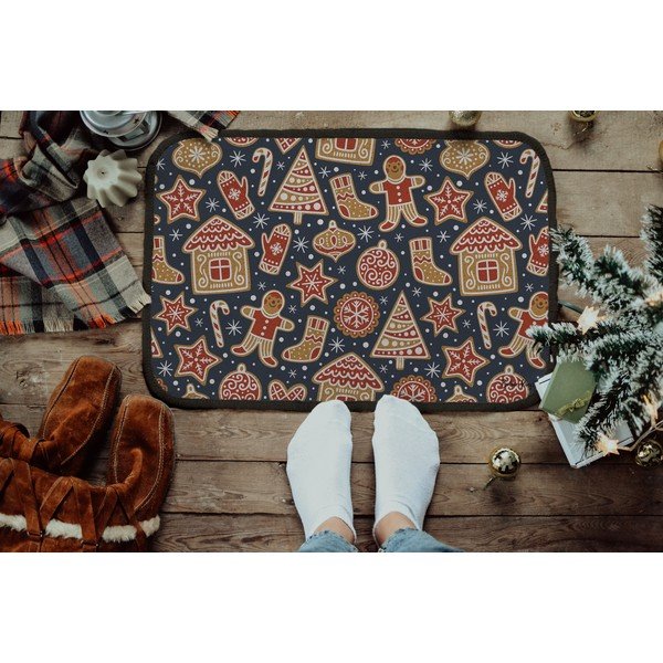 Covoraș de intrare 40x60 cm  cu model de Crăciun – Butter Kings-image-1