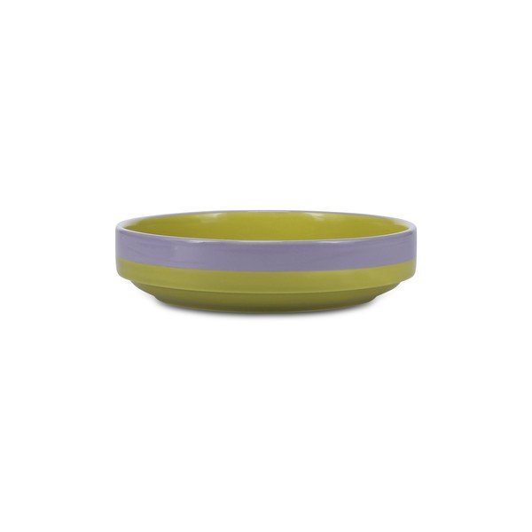 Farfurie verde/mov adâncă din gresie ø 21 cm Duo – ONA-image-2