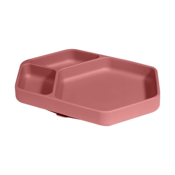 Farfurie pentru copii roșie din silicon 16x25 cm – Kindsgut-image-2