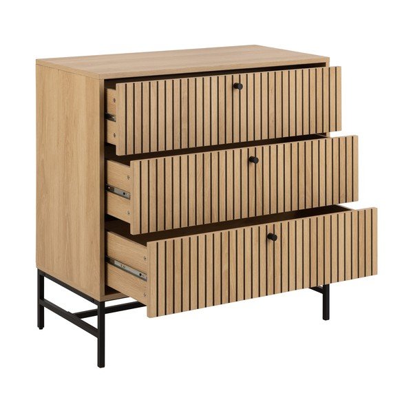 Comodă în culoare naturală cu aspect de lemn de stejar 81x80x40 cm Albany  – Actona-image-2