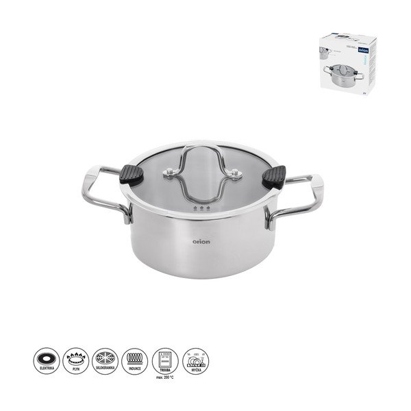 Cratiță cu capac din oțel inoxidabil 3 l Venice – Orion-image-3