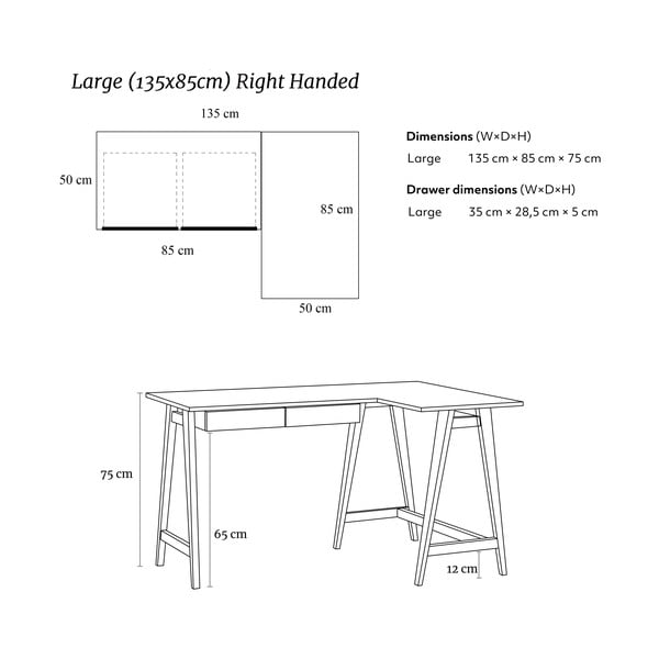 Birou 85x135 cm Luka – Ragaba-image-4