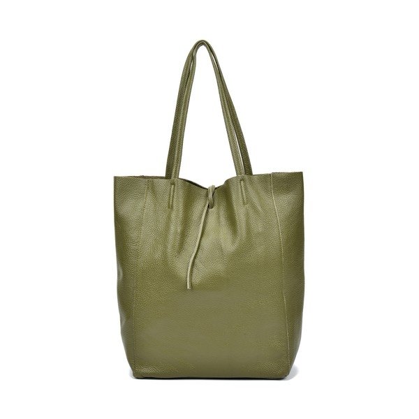 Geantă din piele Sofia Cardoni Easy, verde-image-4