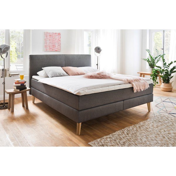 Pat boxspring gri antracit 160x200 cm Greta – Meise Möbel-image-4