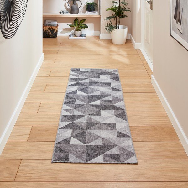 Covor tip traversă gri lavabil 76x230 cm Coral Grey – Think Rugs-image-1