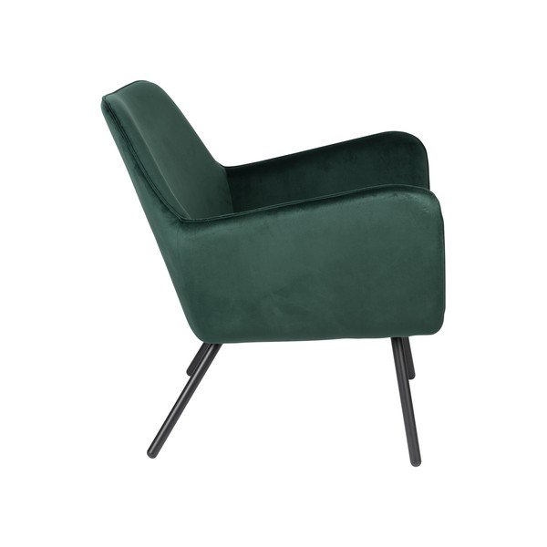 Fotoliu cu tapițerie din catifea White Label Bon, verde închis-image-3