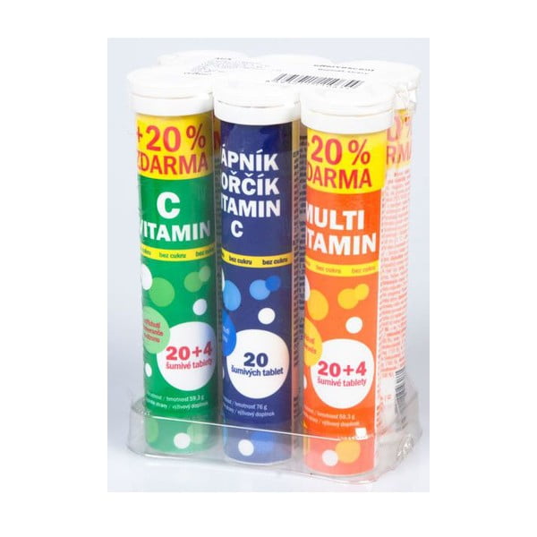Set 6 tuburi de vitamine efervescente Maxi Vita, 20 buc./tub