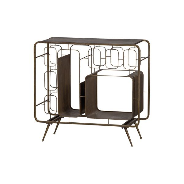 Dulap vinotecă auriu din metal număr de sticle 6, 87x80,5x33 cm Capo – WOOOD-image-2