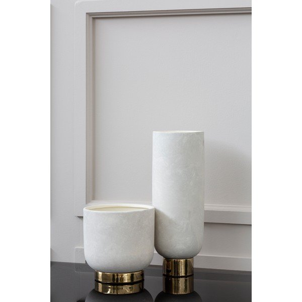 Ghiveci din gresie ceramică Premier Housewares Callie, ø 18 cm, alb - auriu-image-1