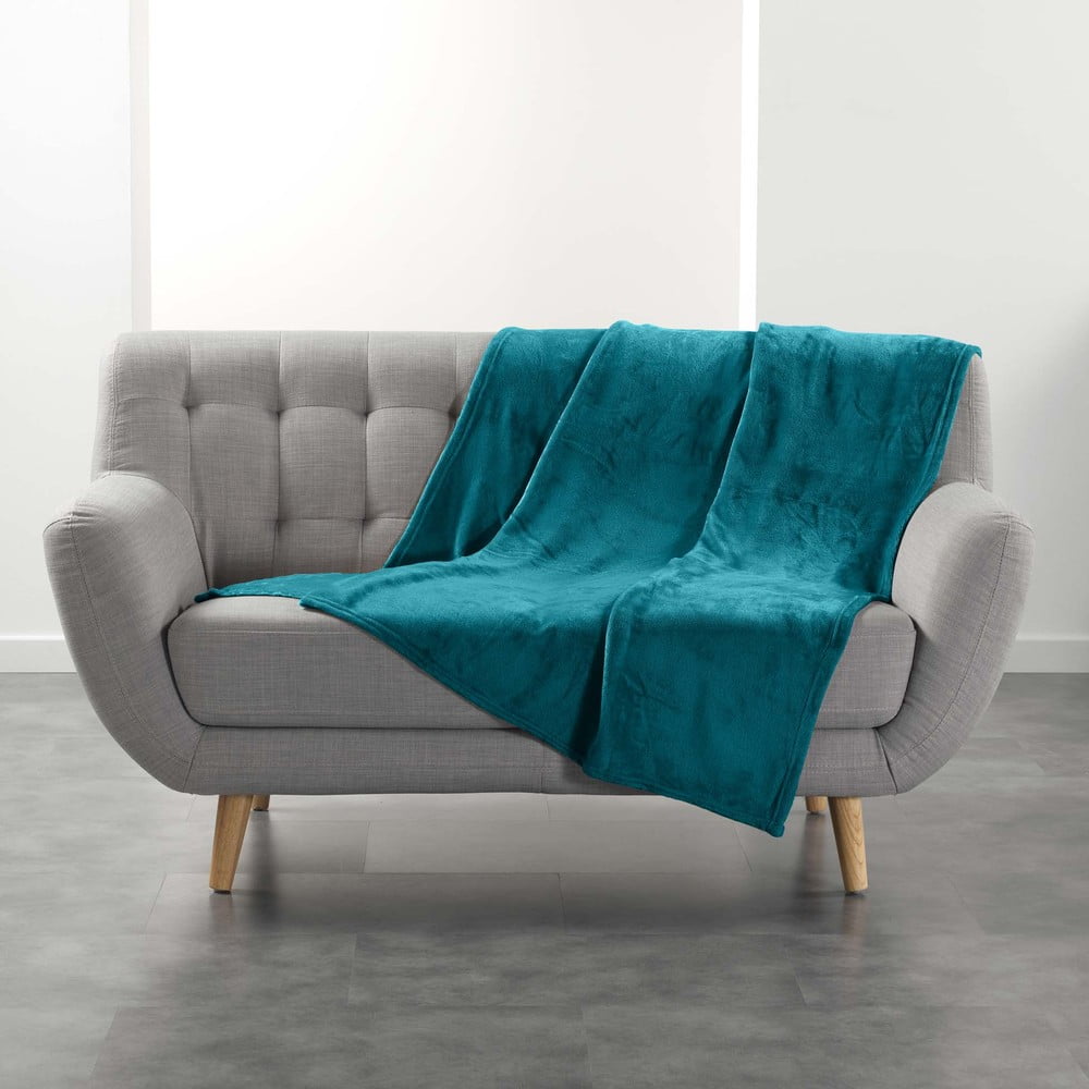 Pătură albastră din microflanel 125x150 cm Flanou – douceur d\'intérieur