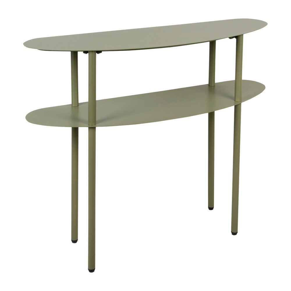 Masă consolă verde din metal 28x90 cm Riqueza – Leitmotiv