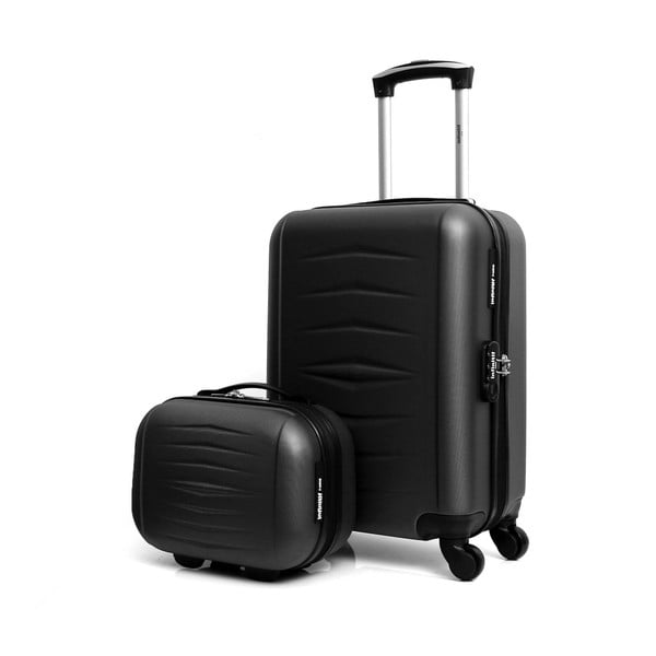 Set 2 geamantane cu roţi Infinitif Oviedo, negru-image-1