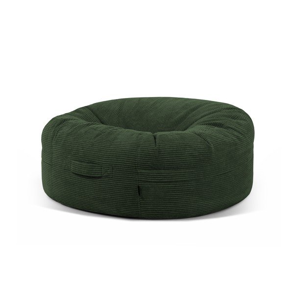 Fotoliu bean bag verde cu tapițerie din catifea reiată Roll 135 – SLOWDOWN