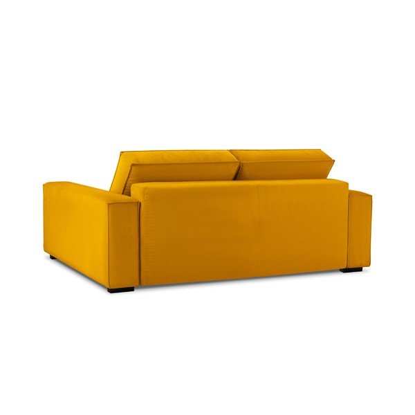 Canapea extensibilă din catifea Mazzini Sofas Azalea, galben-image-4