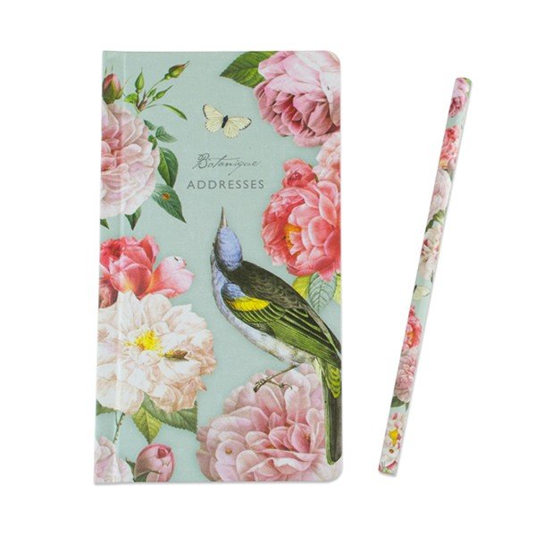 Agendă pentru adrese, cu creion, Portico Designs Botanique, 192 pag.