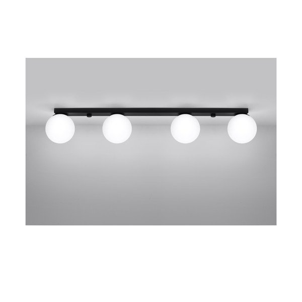 Plafonieră neagră cu abajur din sticlă ø 12 cm Umerta – Sollux-image-3