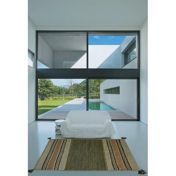 Covor din bumbac maro/verde 60 x 240 cm Antique Kilim - Webtappeti-image-1