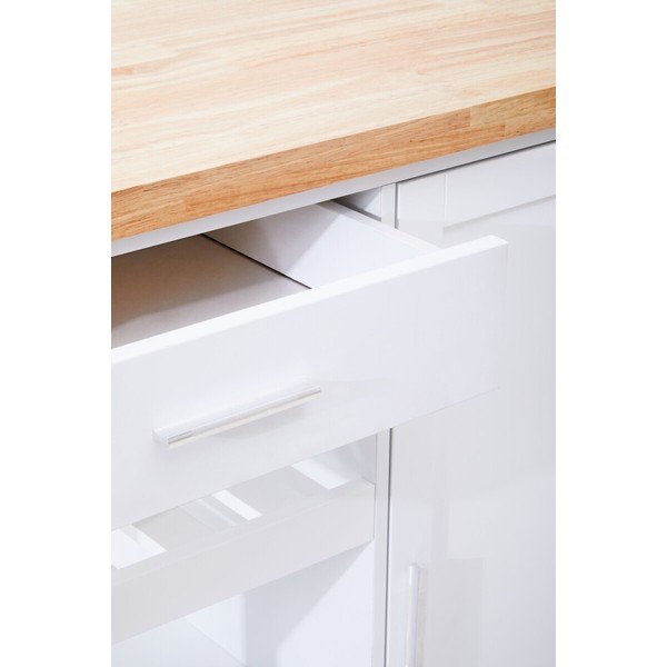 Măsuță de servire cu roți din lemn de arbore de cauciuc 48x105 cm Frankfurt – Premier Housewares-image-2