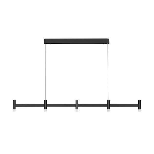 Lustră negru-mat LED cu intensitate reglabilă din aluminiu cu abajur din sticlă acrilică Poetic – Nova Luce