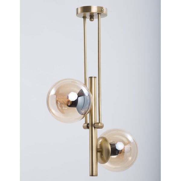 Plafonieră aurie cu abajur din sticlă ø 15 cm Libra – Squid Lighting-image-1