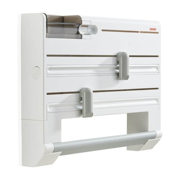 Dispenser pentru prosoape de bucătărie din hârtie și folie de aluminiu alb de montat pe perete din plastic Parat – LEIFHEIT