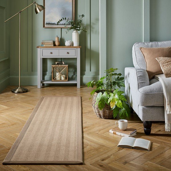 Covor tip traversă în culoare naturală din iută 60x230 cm Kira – Flair Rugs-image-1
