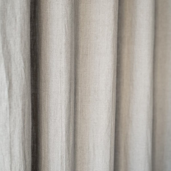 Draperie din in cu tunel de prindere Linen Tales Night Time, 250 x 140 cm, bej-image-1