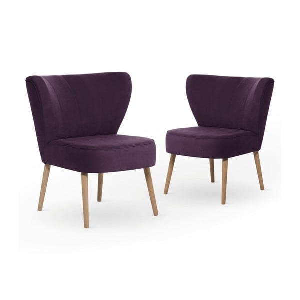 Set 2 scaune My Pop Design Hamilton, violet închis