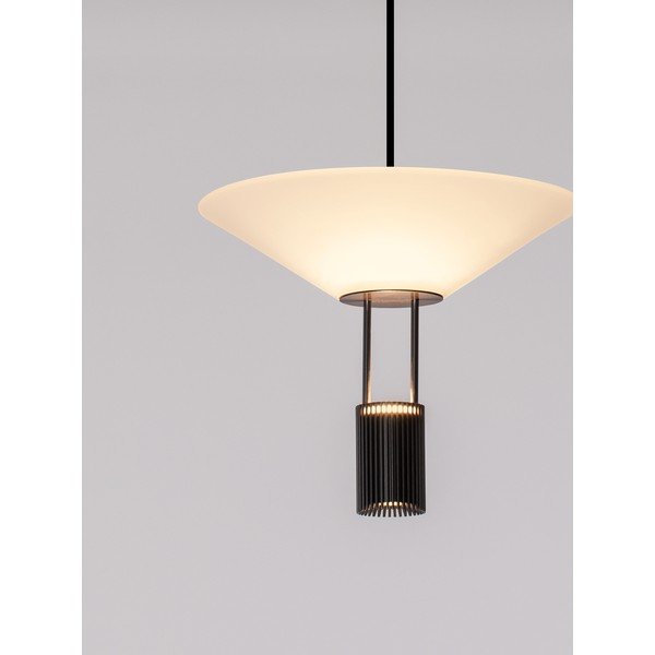 Lustră negru-mat LED din aluminiu cu abajur din sticlă acrilică ø 22 cm Anafi – Nova Luce-image-3