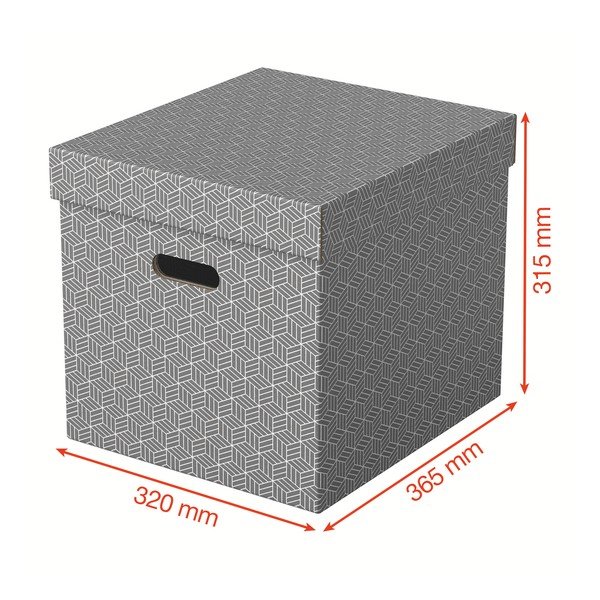 Set 3 cutii depozitare Esselte Home, 32 x 36,5 cm, gri-image-2