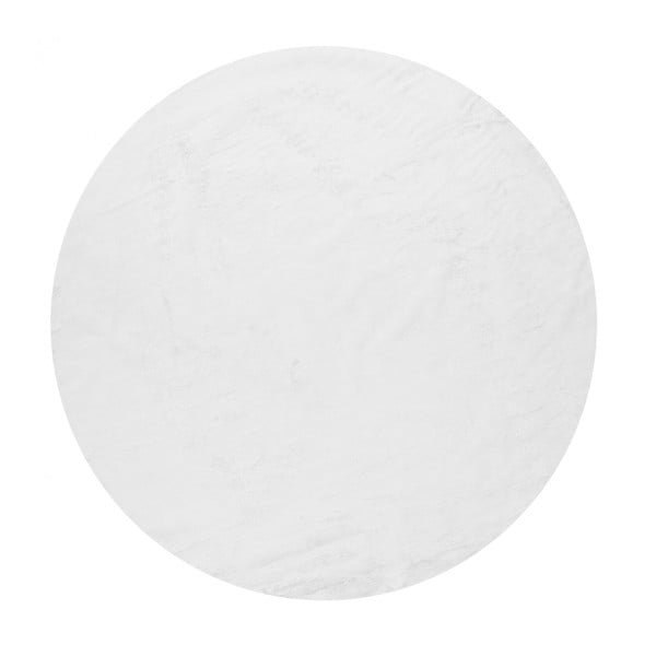 Covor alb lavabil rotund ø 100 cm Pelush White – Mila Home