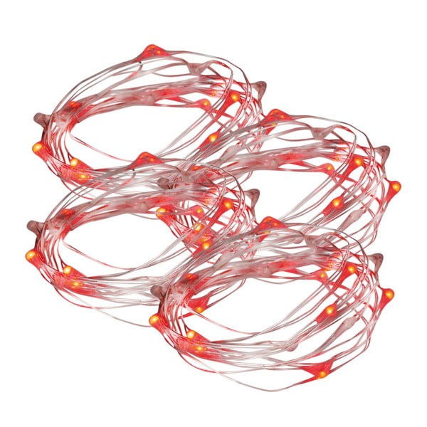Set 4 șiraguri luminoase cu LED Naeve Fairy, lungime 220 cm, roșu