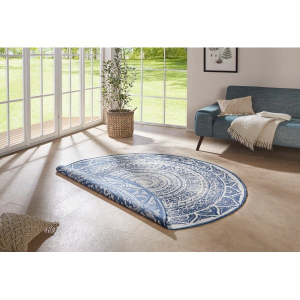 Covor adecvat pentru exterior NORTHRUGS Siruma, ø 200 cm, albastru-crem-image-1