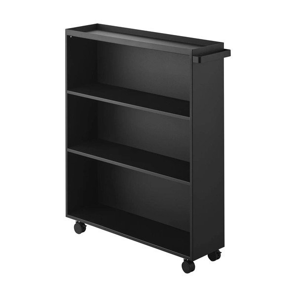 Etajeră pe roți neagră din metal 59x70x16 cm Tower – YAMAZAKI