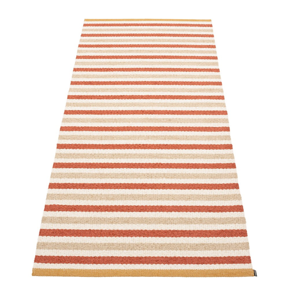 Covor tip traversă pentru interior și exterior cărămiziu/crem 85x200 cm Teo Brick – Pappelina