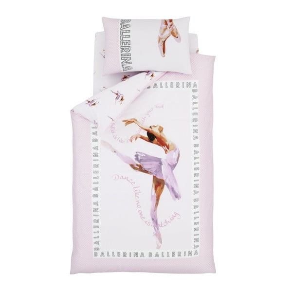 Lenjerie de pat pentru copii Catherine Lansfield Ballerina, 135 x 200 cm
