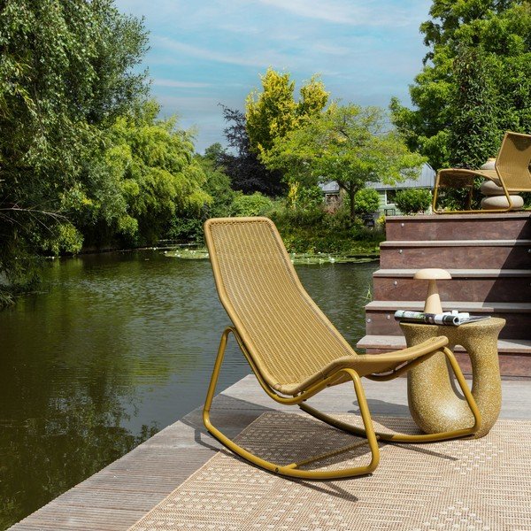 Fotoliu de grădină galben ocru din ratan artificial Tom – WOOOD-image-1