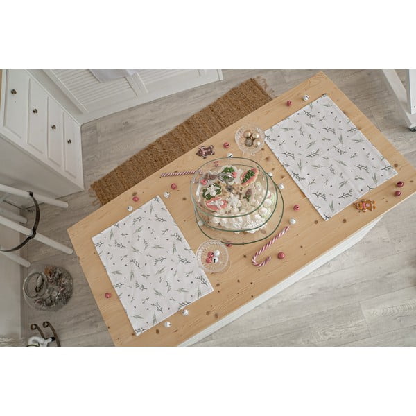 Suport pentru farfurii 2 buc. din material textil 35x45 cm  cu model de Crăciun Delicate Green – Butter Kings-image-1