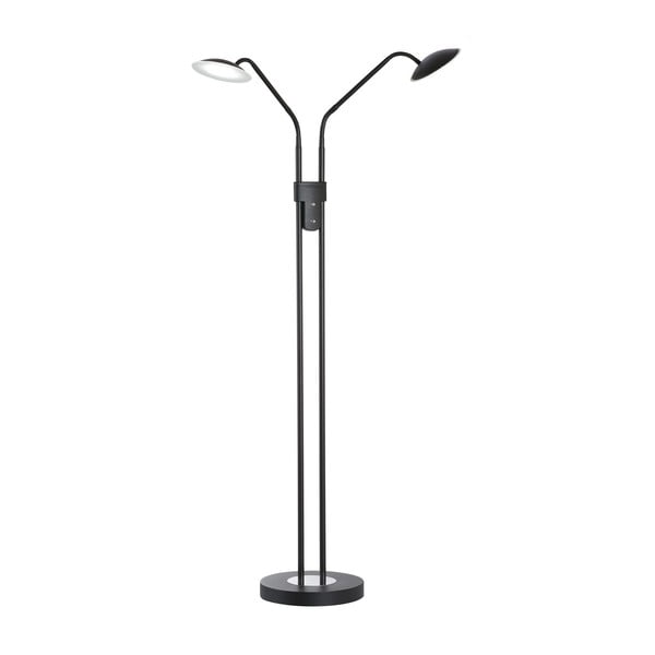 Lampadar negru LED cu intensitate reglabilă cu abajur din sticlă (înălțime 135 cm) Tallri – Fischer & Honsel