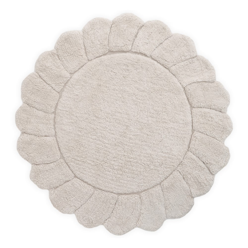 Covor pentru copii crem lavabil țesut manual din bumbac ø110 cm Gabrielle – Nattiot