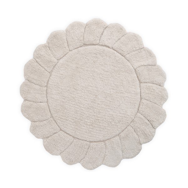 Covor pentru copii crem lavabil țesut manual din bumbac ø110 cm Gabrielle – Nattiot