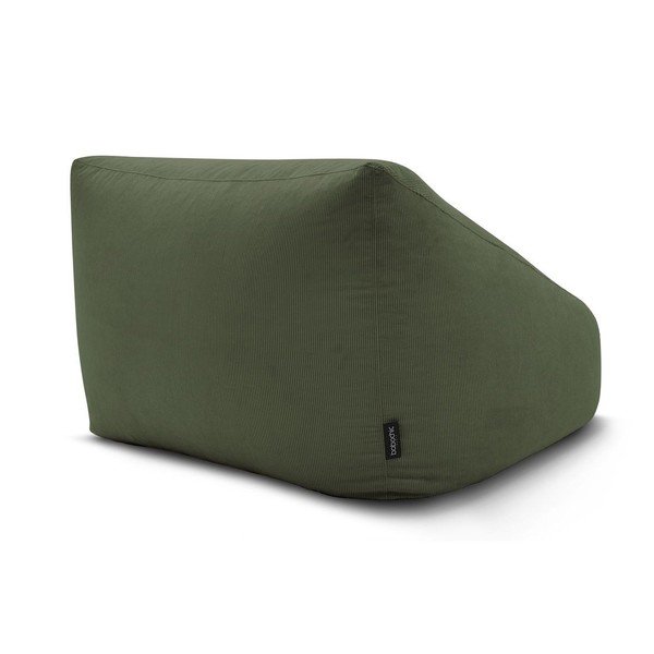 Fotoliu bean bag verde cu tapițerie din catifea reiată Lilibet – Bobochic Paris-image-4