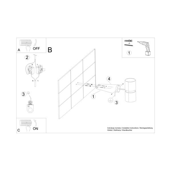Aplică de perete neagră din aluminiu KUKKIA – Thoro-image-4