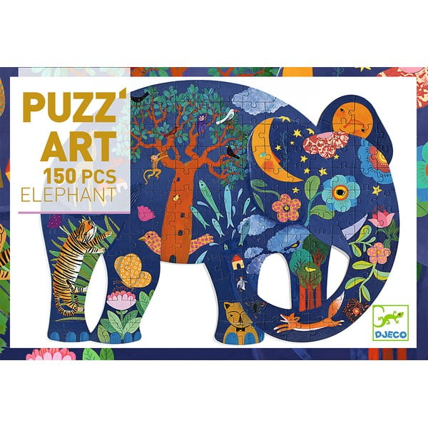 Puzzle cu 150 de piese pentru copii Djeco Elephant-image-1